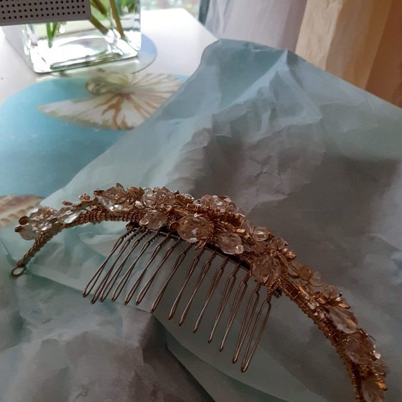 Woodland Tiara-Gold Leaves, Australian Crystals main image 4